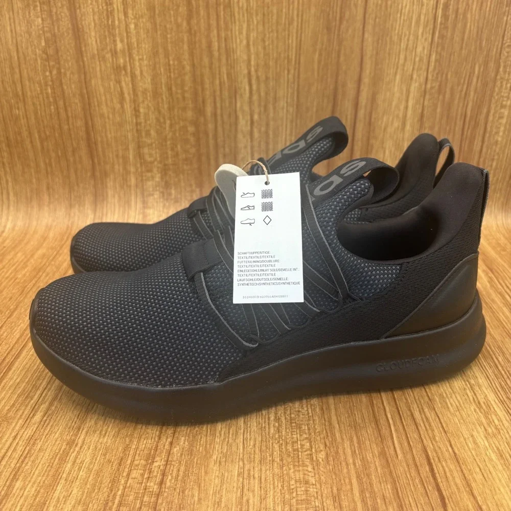 Adidas Lite Racer Adapt 7.0 Wide Mens 10 Black Running Shoes IE8684 Slip On NEW